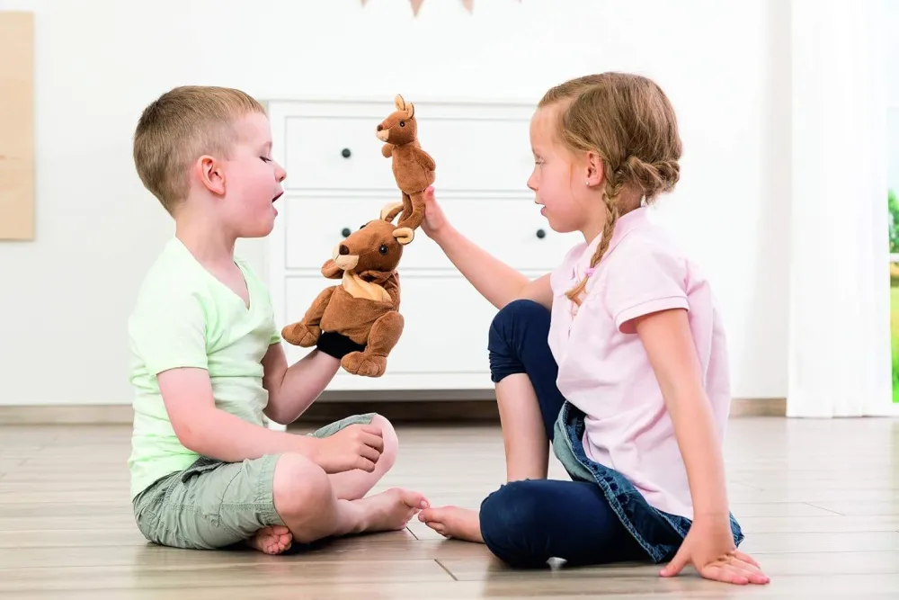Clearance Mom and Baby Kangaroo and Joey Hand Puppet and Finder Puppet Role Play|Pre School