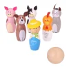 Clearance Bigjigs Farm Wooden Skittles Pre School|Games