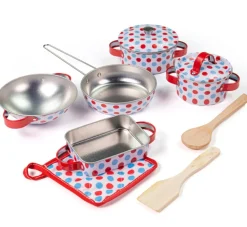 Hot Bigjigs Spotted Metal Kitchen Ware Set Role Play|Pre School