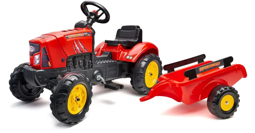 Discount Age 2 - 5, Red Super Charger Pedal Tractor with Opening Bonnet and Trailer 2030AB Trucks|Ride Ons
