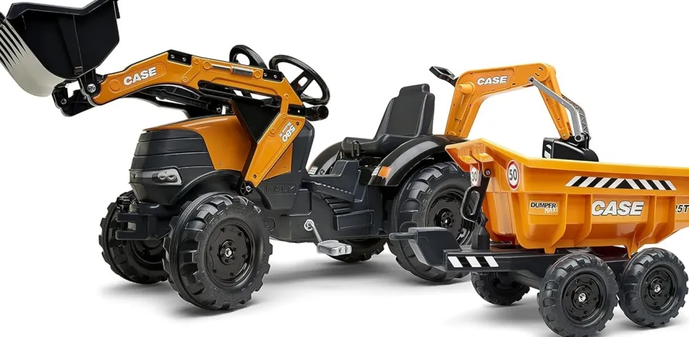 Discount Age 3+ Case Tractor with Loader, Maxi Twin Axel Trailer and Back Hoe 997W Trucks|Ride Ons