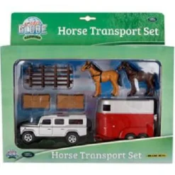 Hot Landrover and Horse Trailer set with Fences and Feed 1:32 scale Trucks|Model Animals