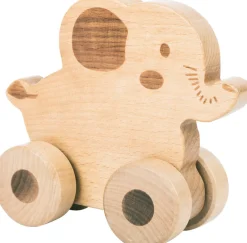 Outlet Push Along Wooden Safari Animal Pre School|Model Animals