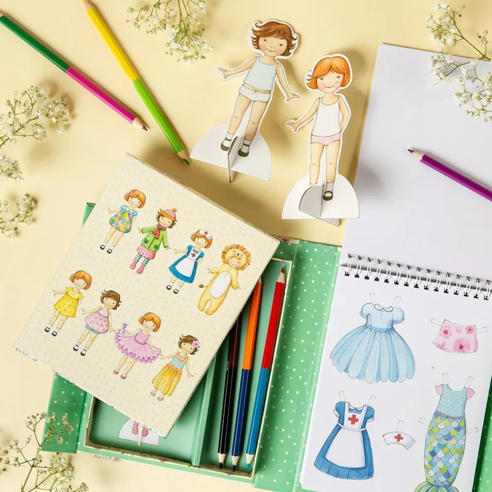 Hot Tiger Tribe Paper Doll Dress Up and Draw Kit Vintage Role Play|Pre School