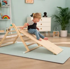 New Active Tots Pikler Style Wooden Climbing Bridge and Slide Pre School|Slides