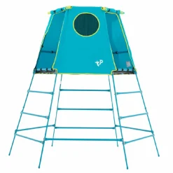 New Explorer Metal Climbing Frame Blue with Platform & Den Pre School|Slides