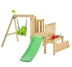 Clearance Forest Toddler Wooden Climbing Frame, Swing and Slide Set Pre School|Pre School