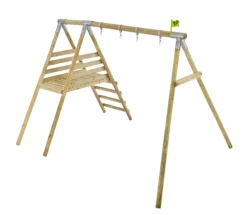 Discount Knightswood Wooden Swing Frame Double and Deck Swings|Slides