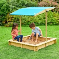 Hot Wooden Sandpit with Sun Canopy Pre School|Garden Toys